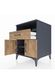 Kronos Komodin 2 Raflı Tek Çekmeceli 2 Kapaklı 60x59x80 - S79M014V6C