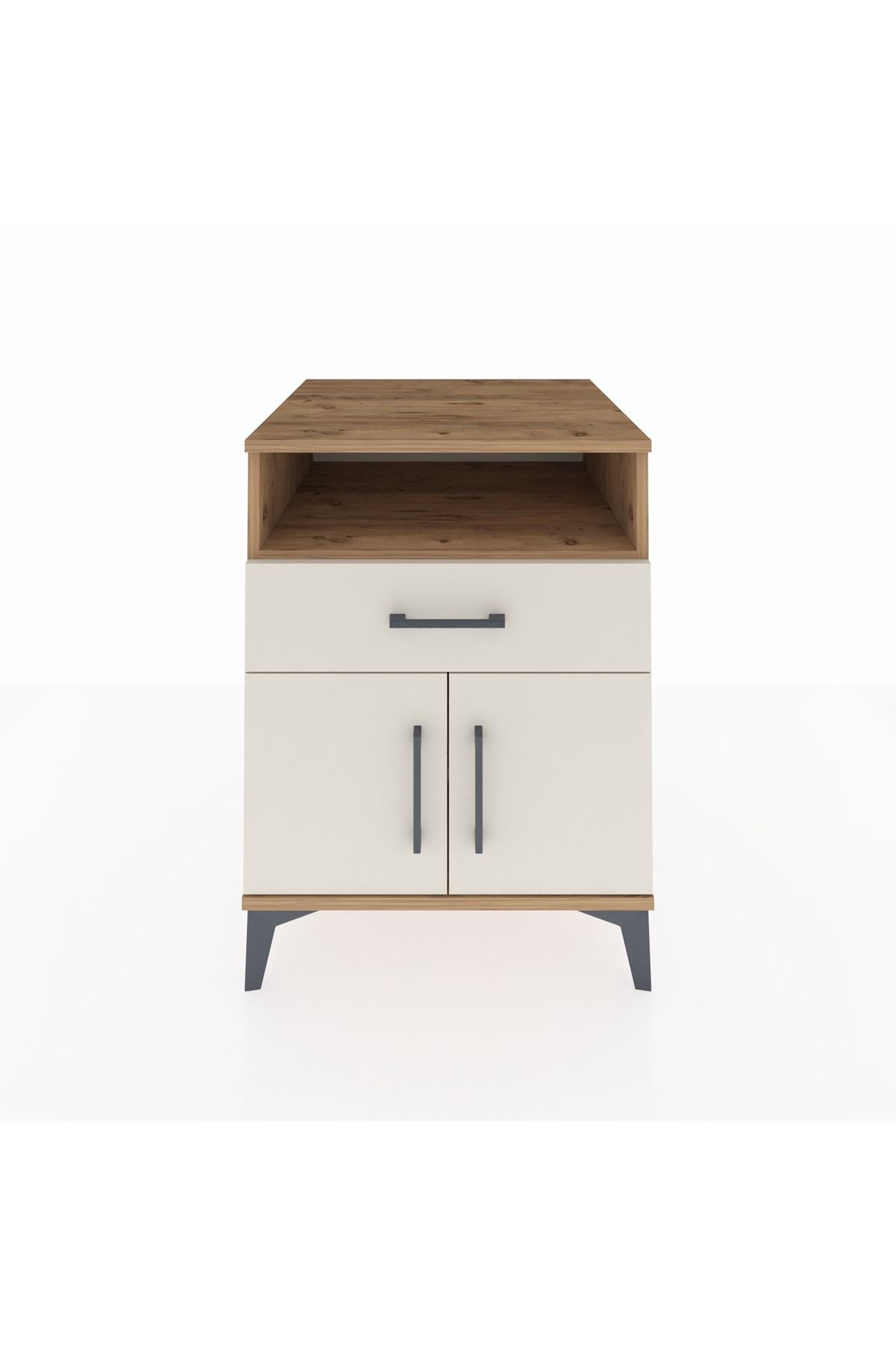 Kronos Komodin 2 Raflı Tek Çekmeceli 2 Kapaklı 60x59x80 - S79M014V7C