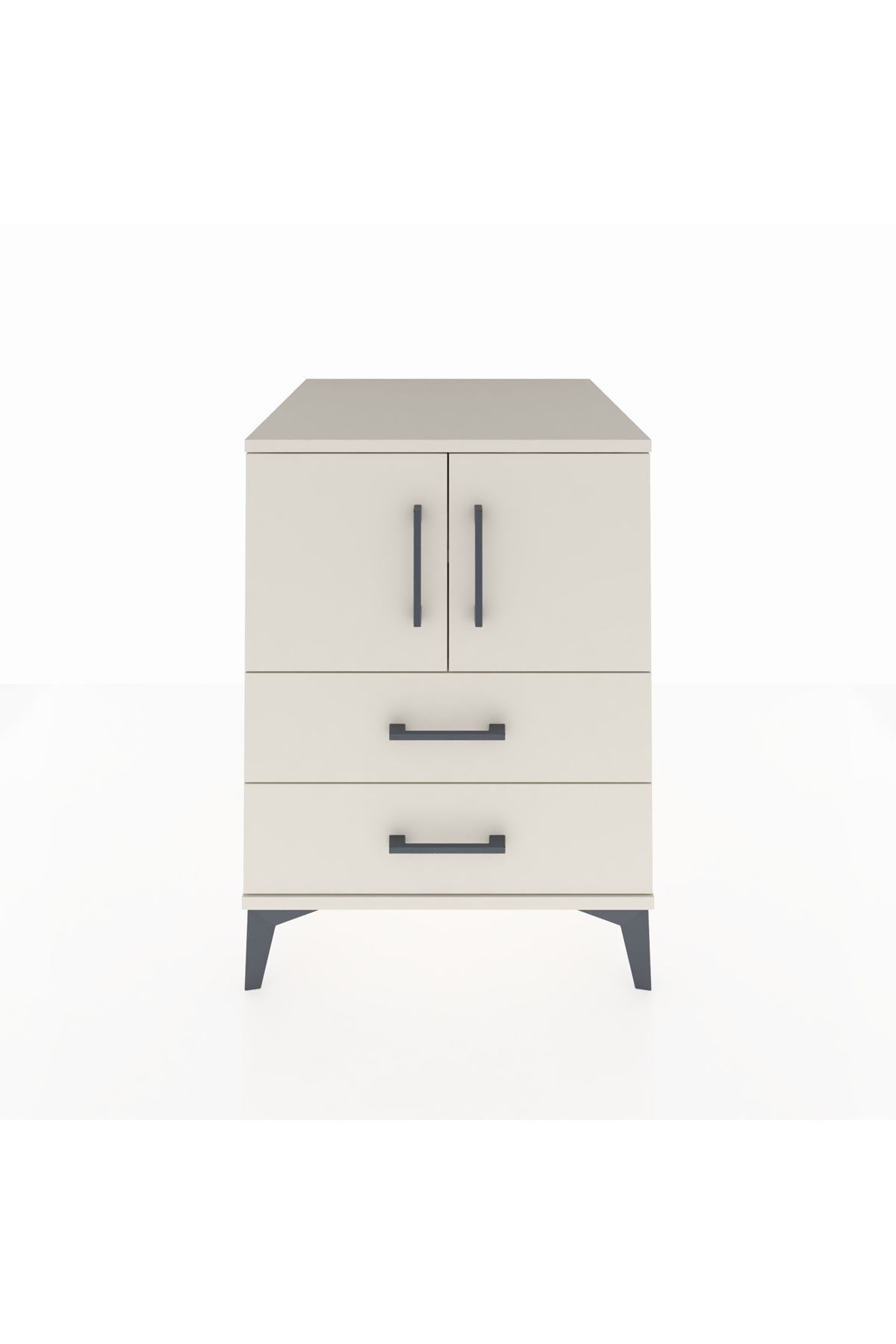 Kronos Komodin 2 Raflı 2 Çekmeceli 2 Kapaklı 60x59x80 - S79M015V1C