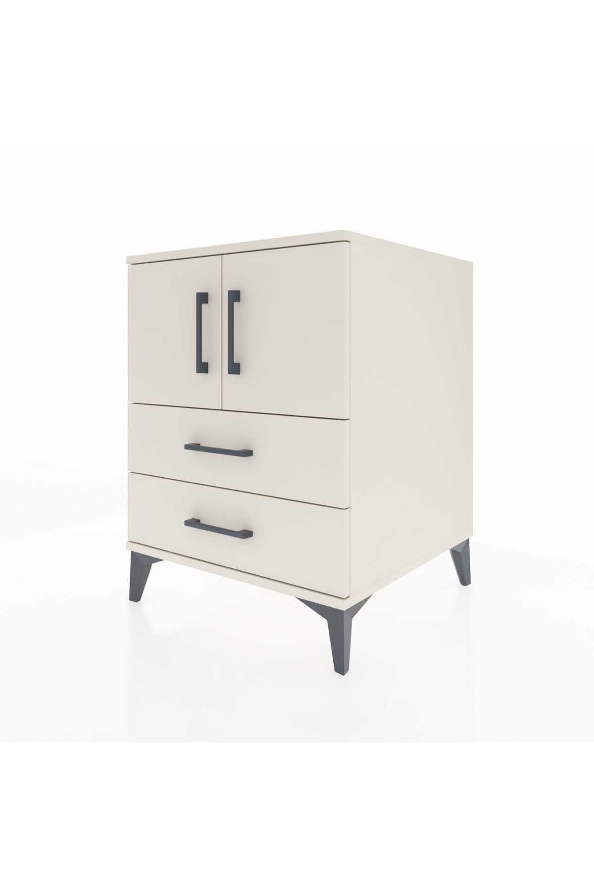 Kronos Komodin 2 Raflı 2 Çekmeceli 2 Kapaklı 60x59x80 - S79M015V1C