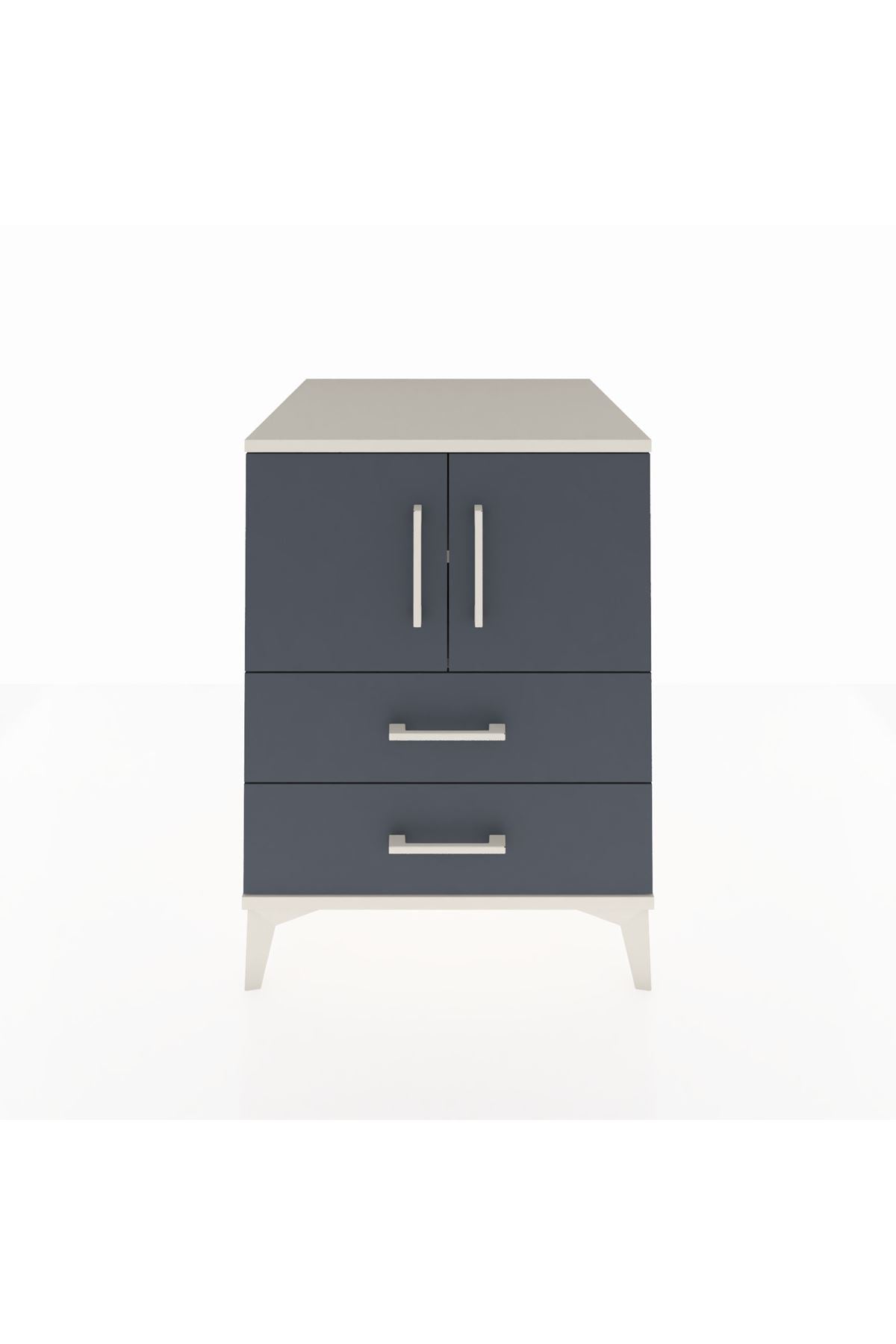 Kronos Komodin 2 Raflı 2 Çekmeceli 2 Kapaklı 60x59x80 - S79M015V2C