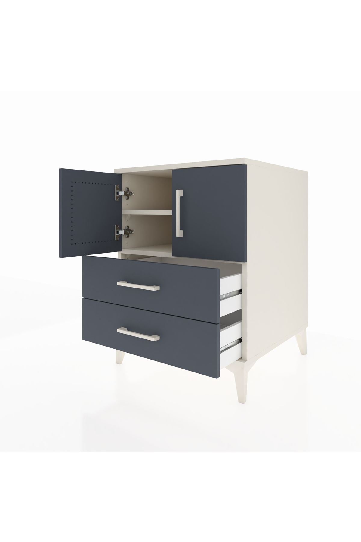Kronos Komodin 2 Raflı 2 Çekmeceli 2 Kapaklı 60x59x80 - S79M015V2C