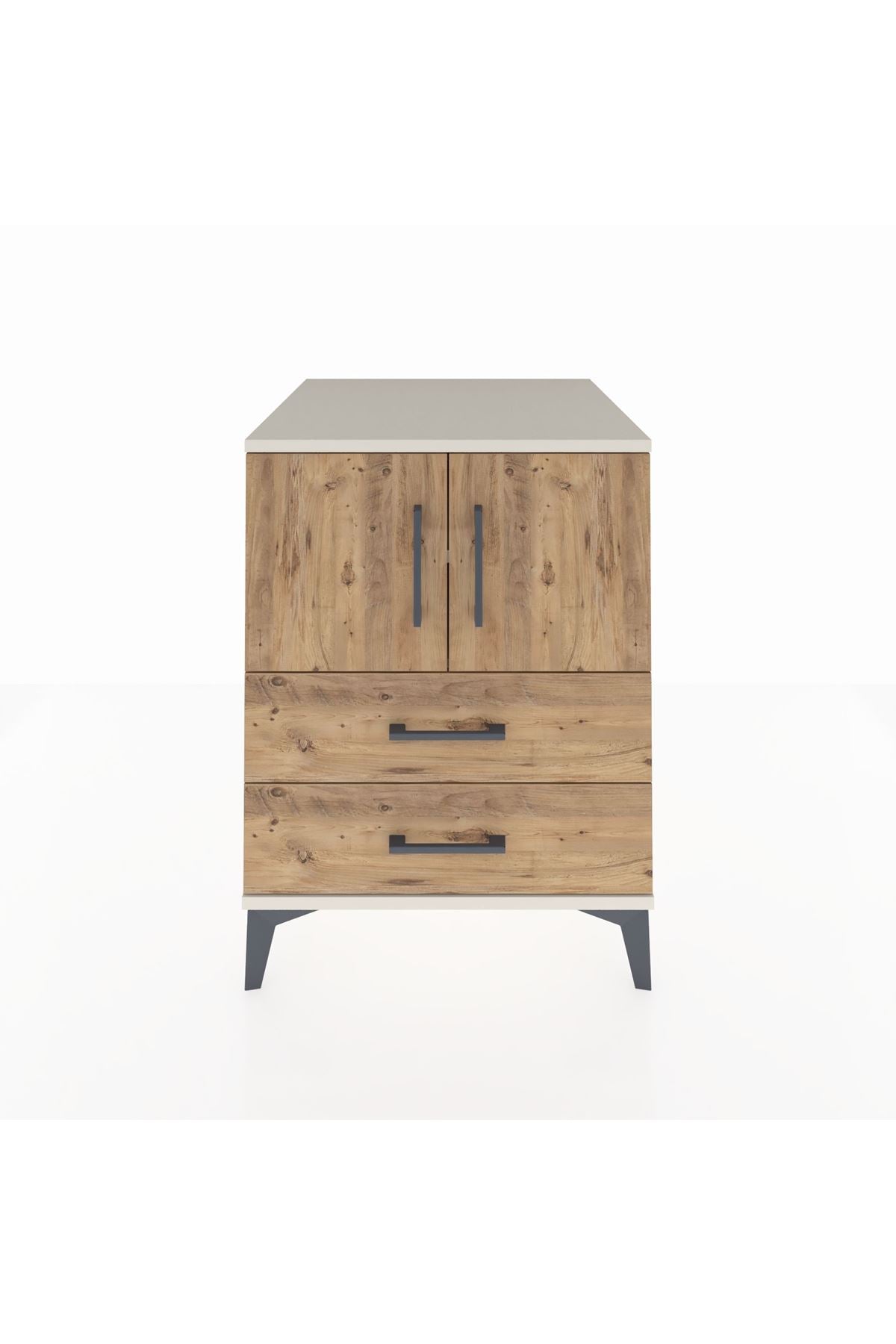 Kronos Komodin 2 Raflı 2 Çekmeceli 2 Kapaklı 60x59x80 - S79M015V3C