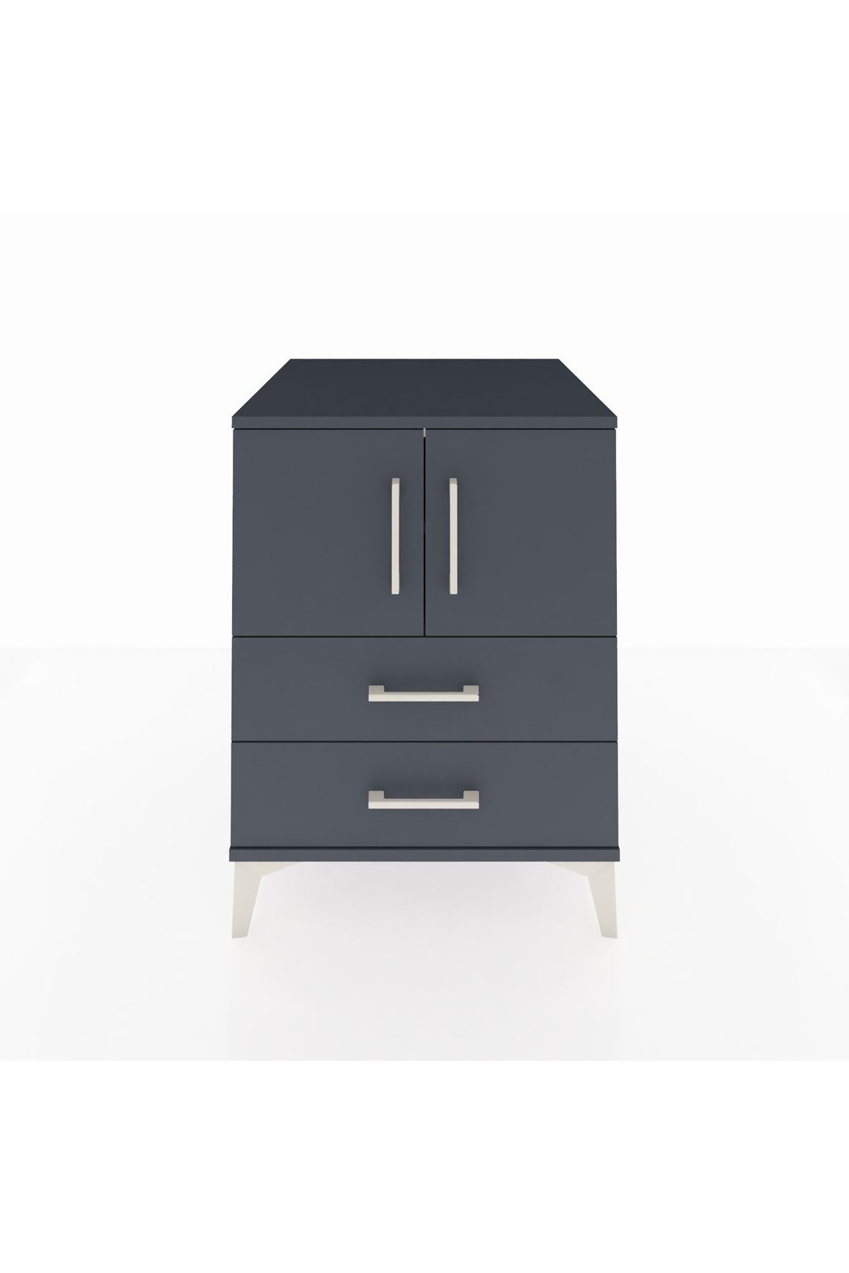 Kronos Komodin 2 Raflı 2 Çekmeceli 2 Kapaklı 60x59x80 - S79M015V5C