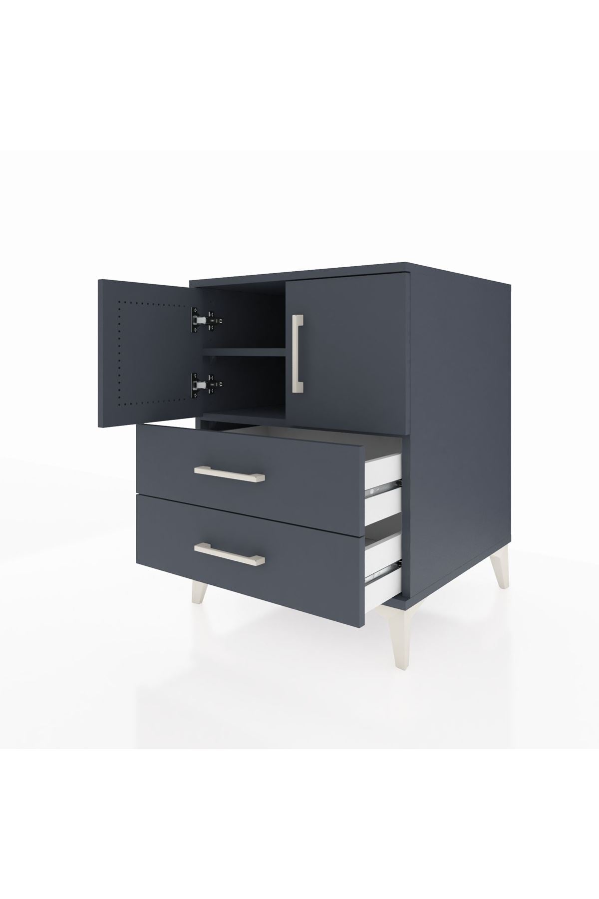 Kronos Komodin 2 Raflı 2 Çekmeceli 2 Kapaklı 60x59x80 - S79M015V5C