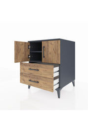 Kronos Komodin 2 Raflı 2 Çekmeceli 2 Kapaklı 60x59x80 - S79M015V6C