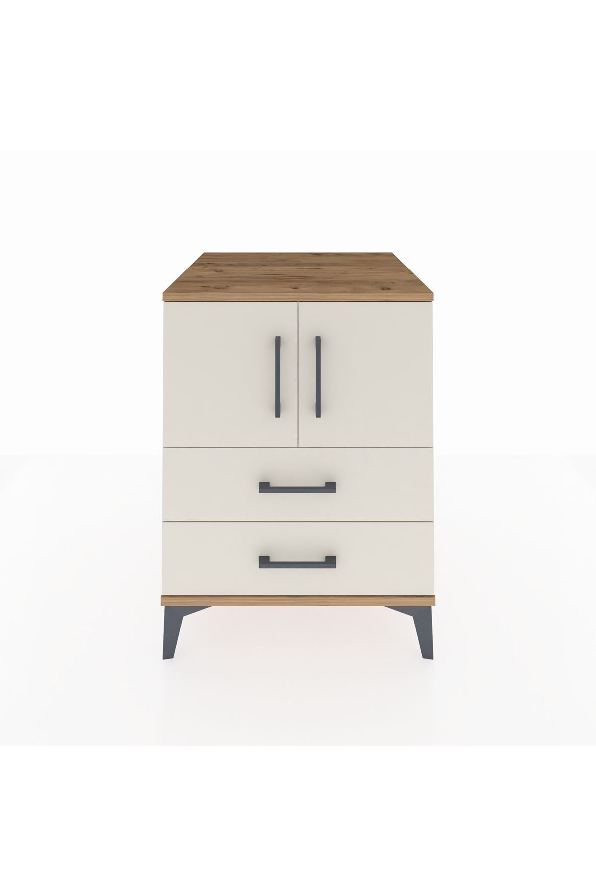 Kronos Komodin 2 Raflı 2 Çekmeceli 2 Kapaklı 60x59x80 - S79M015V7C