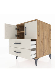 Kronos Komodin 2 Raflı 2 Çekmeceli 2 Kapaklı 60x59x80 - S79M015V7C