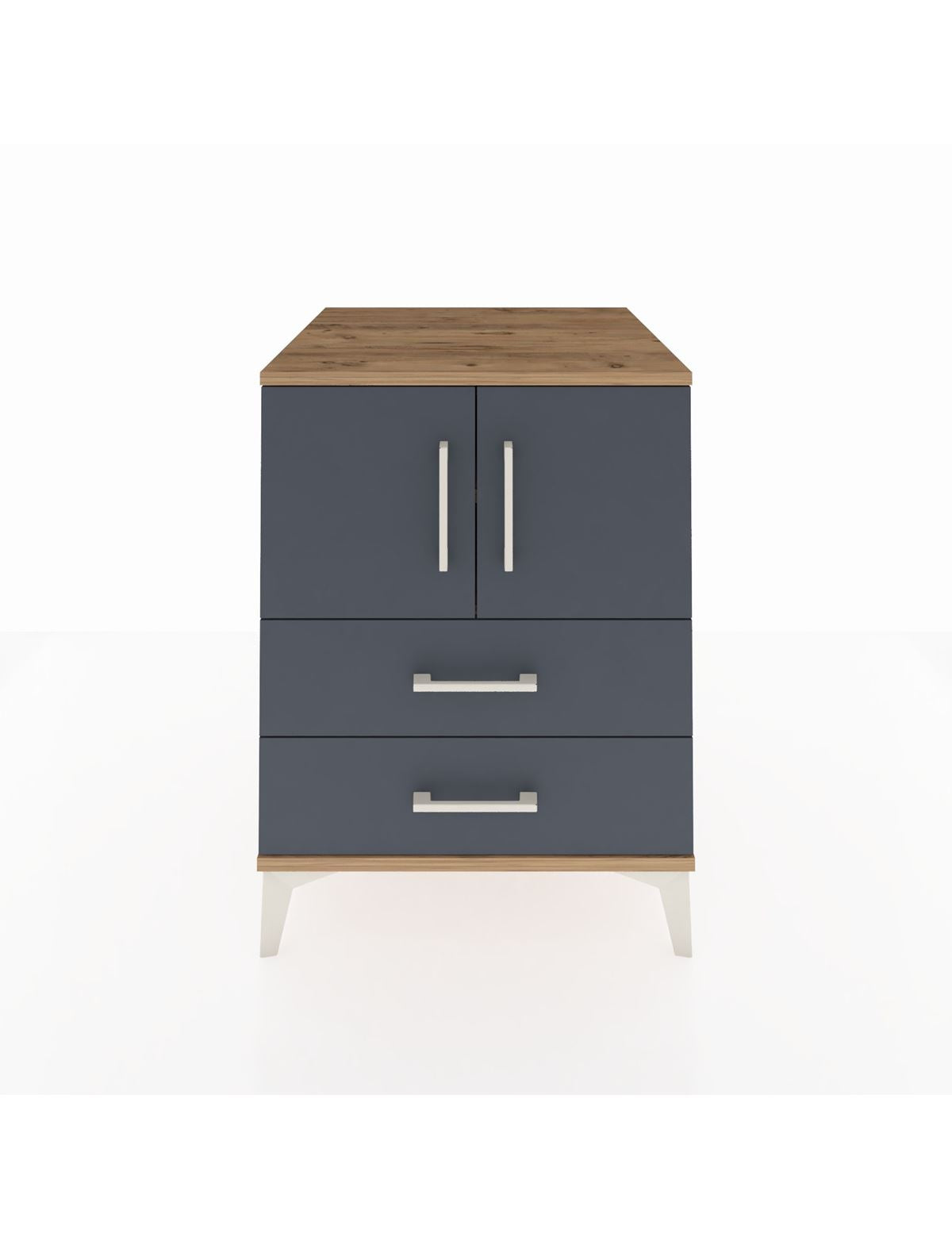 Kronos Komodin 2 Raflı 2 Çekmeceli 2 Kapaklı 60x59x80 - S79M015V8C