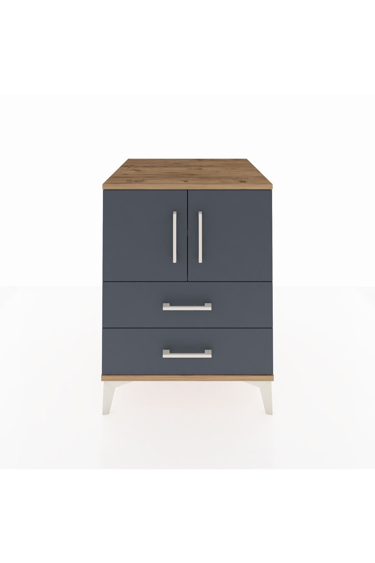 Kronos Komodin 2 Raflı 2 Çekmeceli 2 Kapaklı 60x59x80 - S79M015V8C