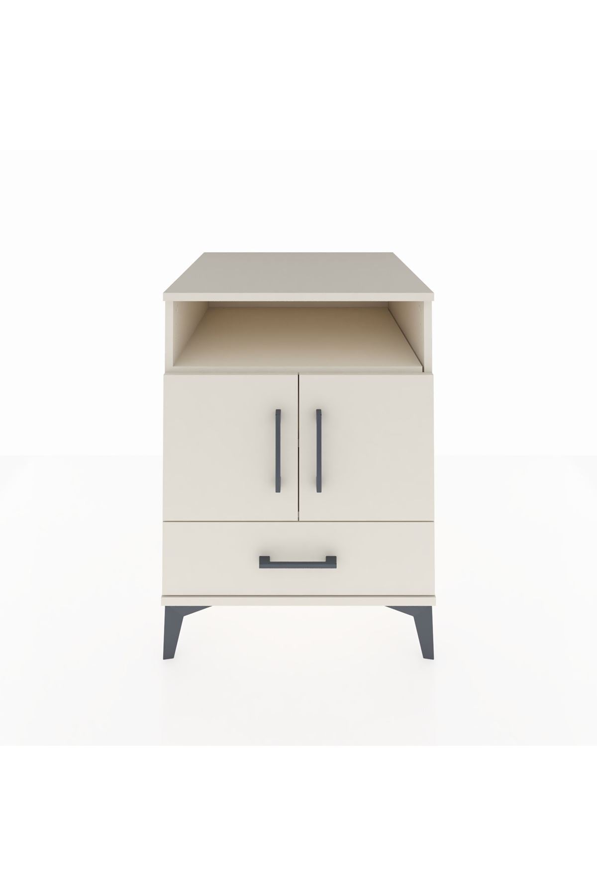 Kronos Komodin 3 Raflı Tek Çekmeceli 2 Kapaklı 60x59x80 - S79M017V1C