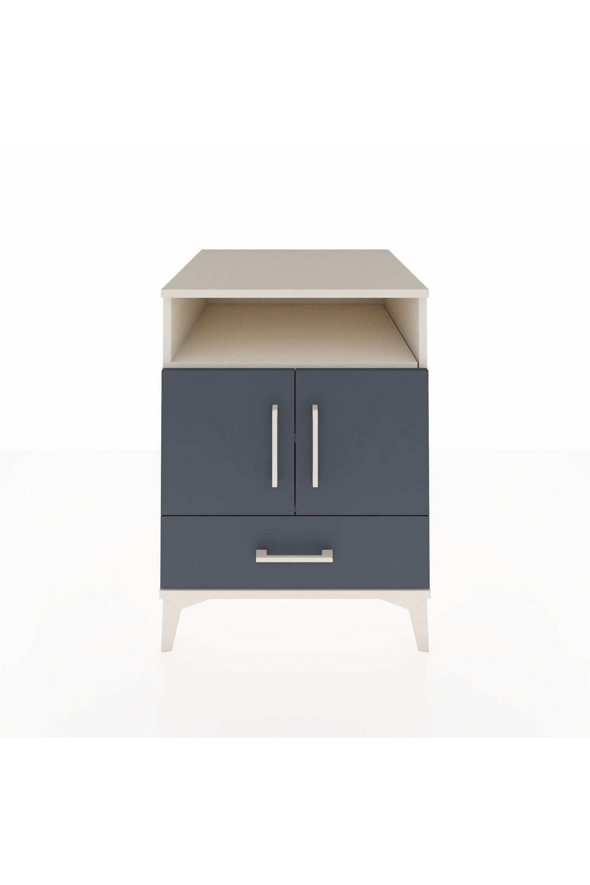 Kronos Komodin 3 Raflı Tek Çekmeceli 2 Kapaklı 60x59x80 - S79M017V2C