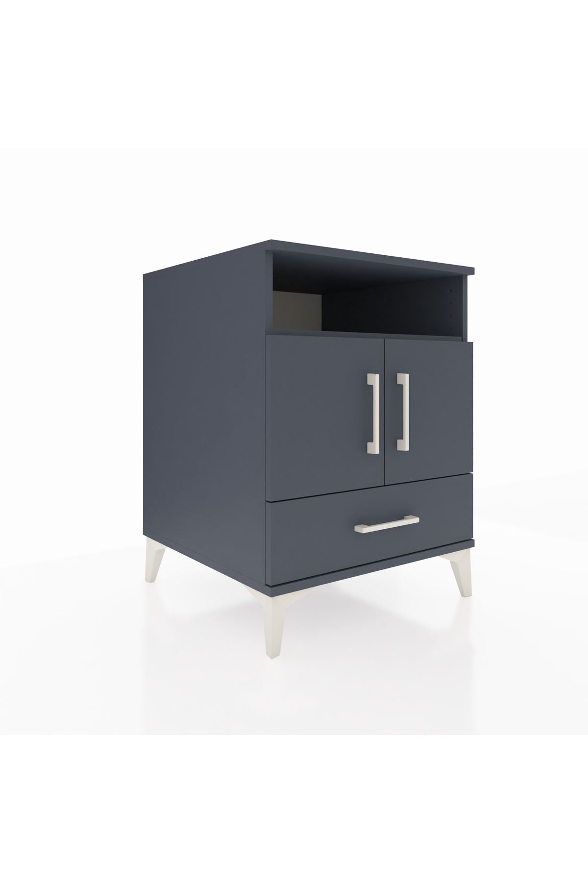 Kronos Komodin 3 Raflı Tek Çekmeceli 2 Kapaklı 60x59x80 - S79M017V5C