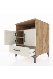 Kronos Komodin 3 Raflı Tek Çekmeceli 2 Kapaklı 60x59x80 - S79M017V7C