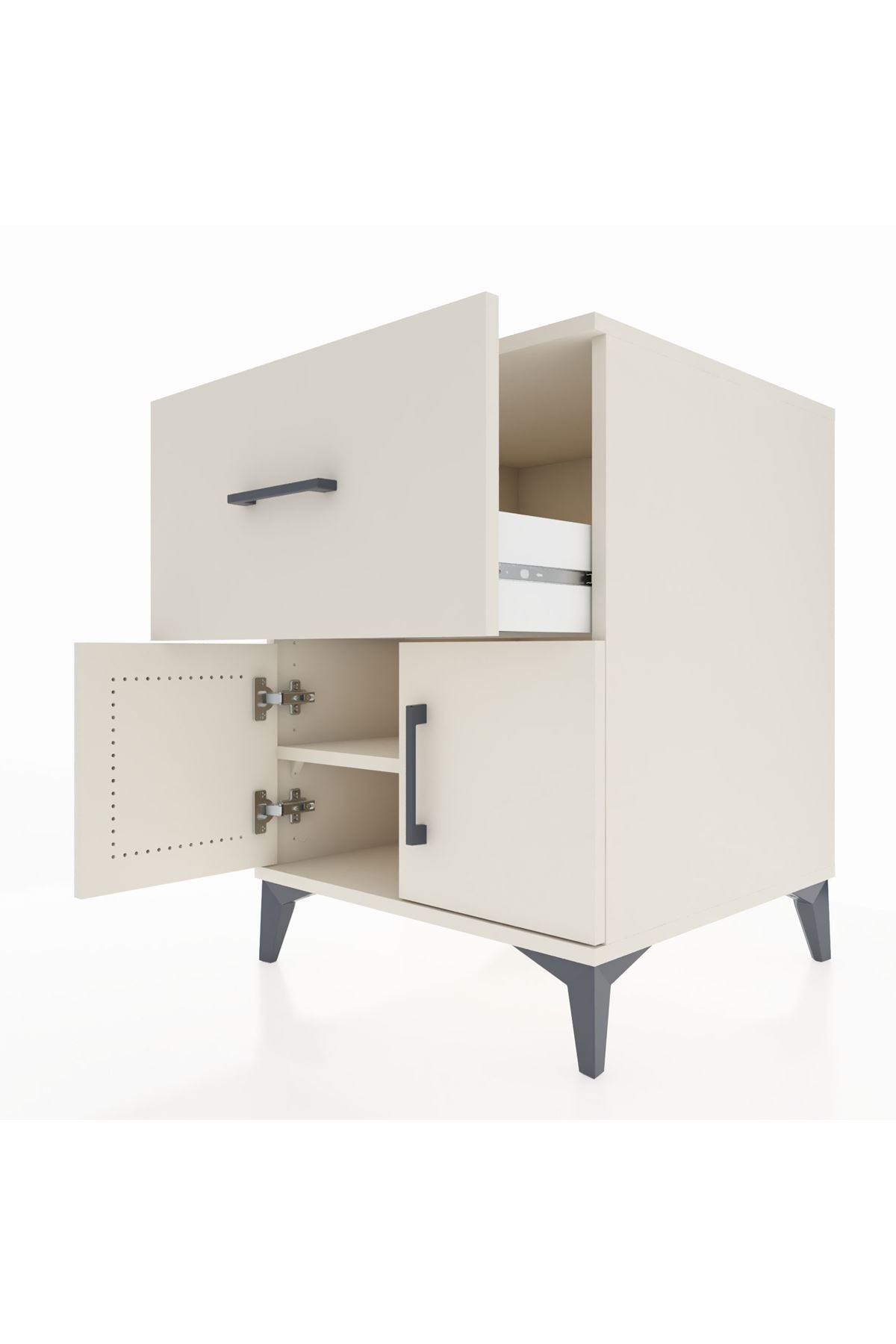 Kronos Komodin Tek Raflı Tek Çekmeceli 2 Kapaklı 60x59x80 - S79M018V1C