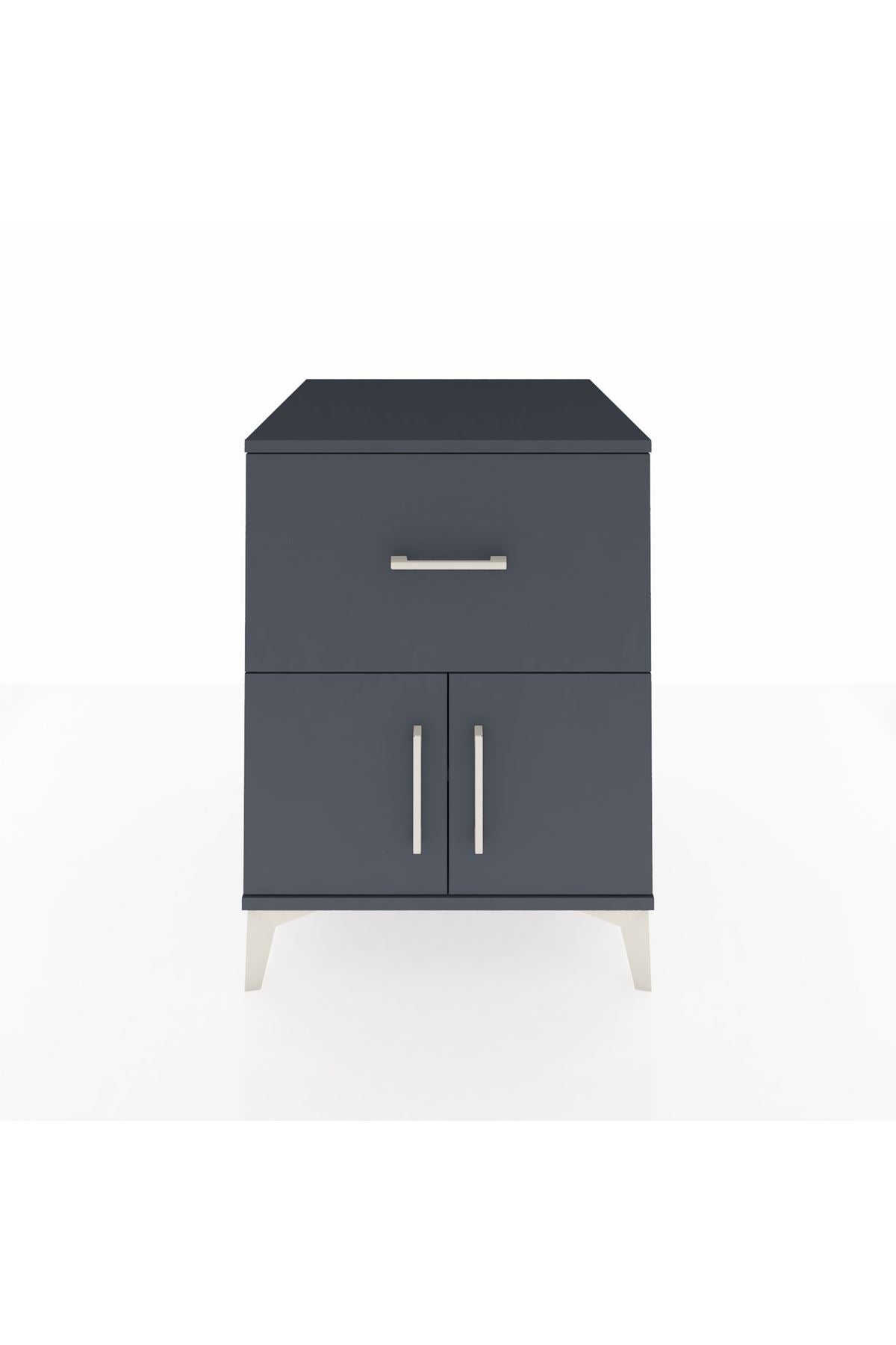 Kronos Komodin Tek Raflı Tek Çekmeceli 2 Kapaklı 60x59x80 - S79M018V5C