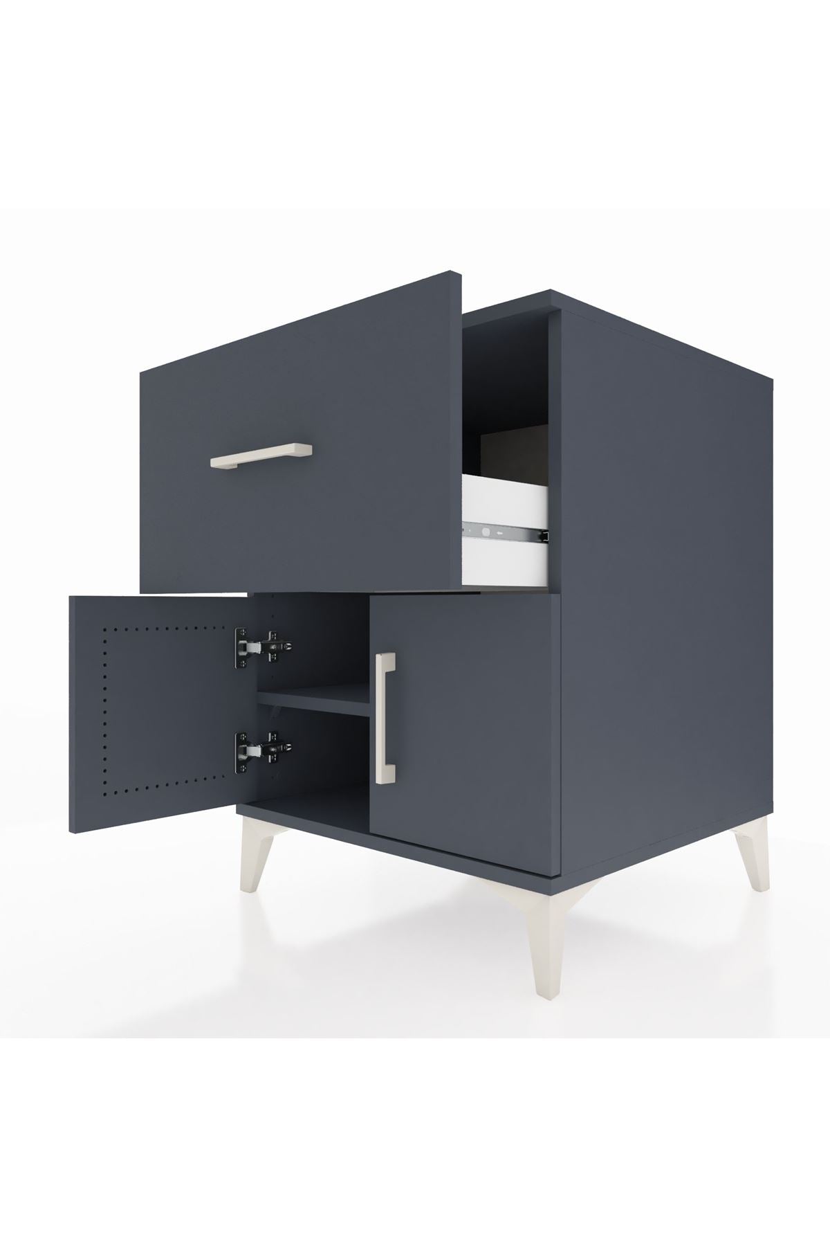 Kronos Komodin Tek Raflı Tek Çekmeceli 2 Kapaklı 60x59x80 - S79M018V5C