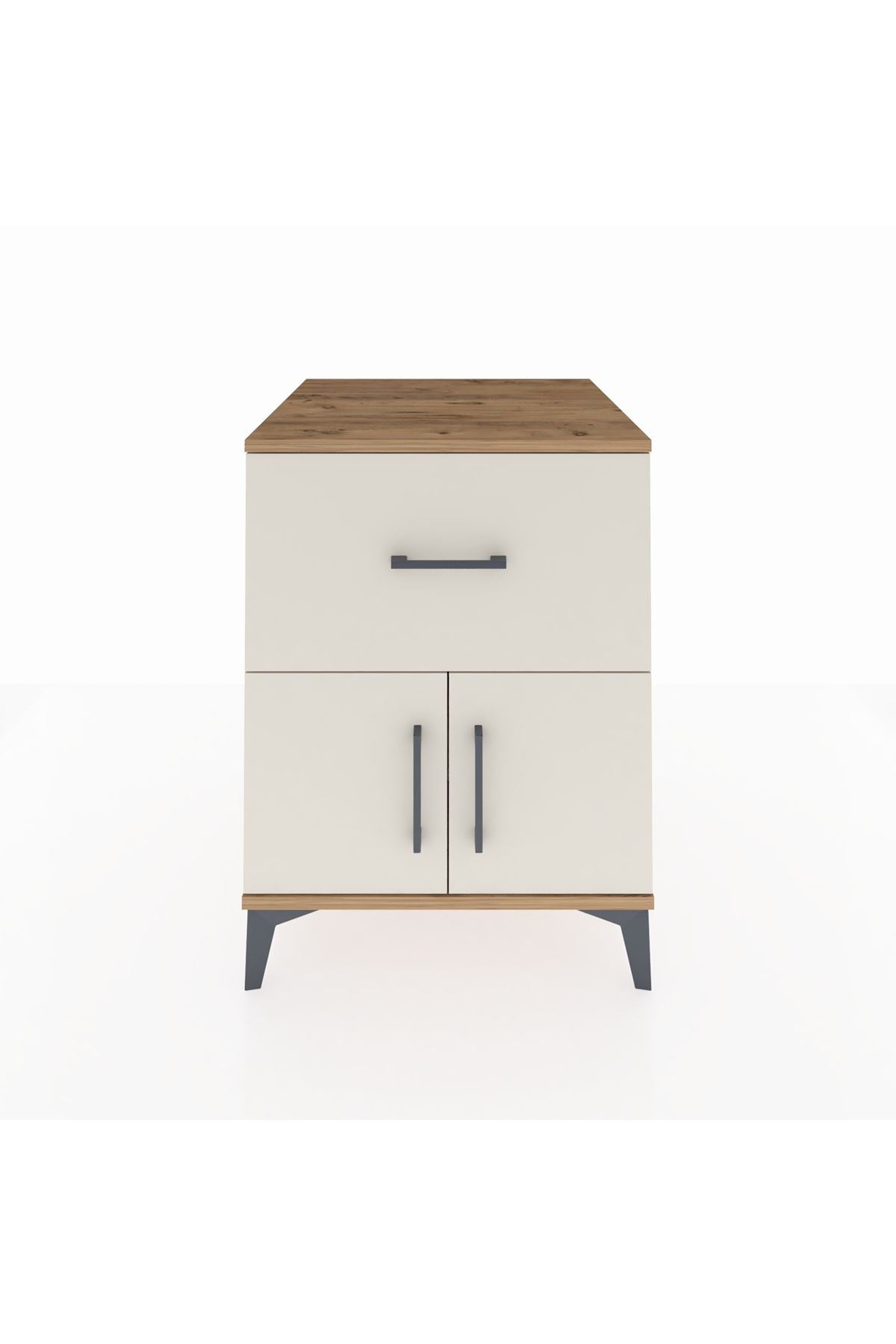 Kronos Komodin Tek Raflı Tek Çekmeceli 2 Kapaklı 60x59x80 - S79M018V7C