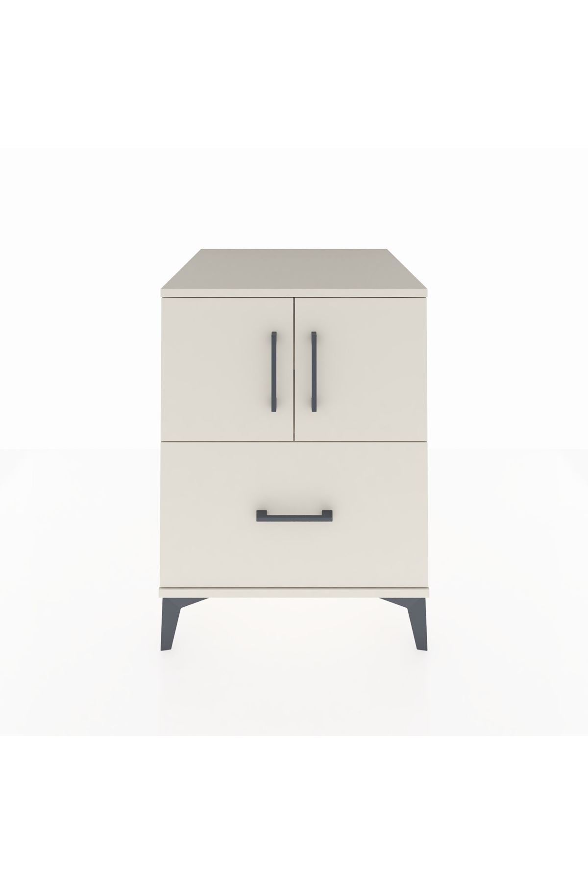 Kronos Komodin 2 Raflı Tek Çekmeceli 2 Kapaklı 60x59x80 - S79M019V1C
