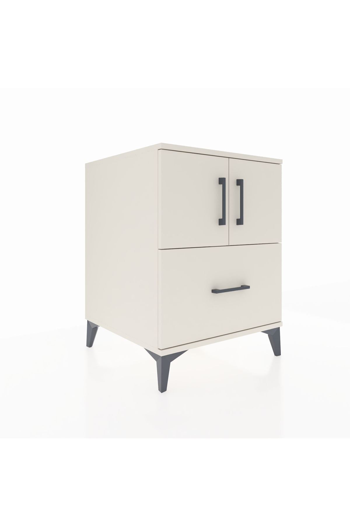 Kronos Komodin 2 Raflı Tek Çekmeceli 2 Kapaklı 60x59x80 - S79M019V1C