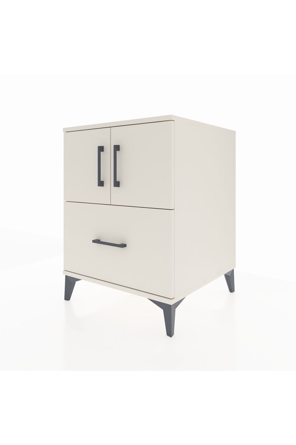 Kronos Komodin 2 Raflı Tek Çekmeceli 2 Kapaklı 60x59x80 - S79M019V1C