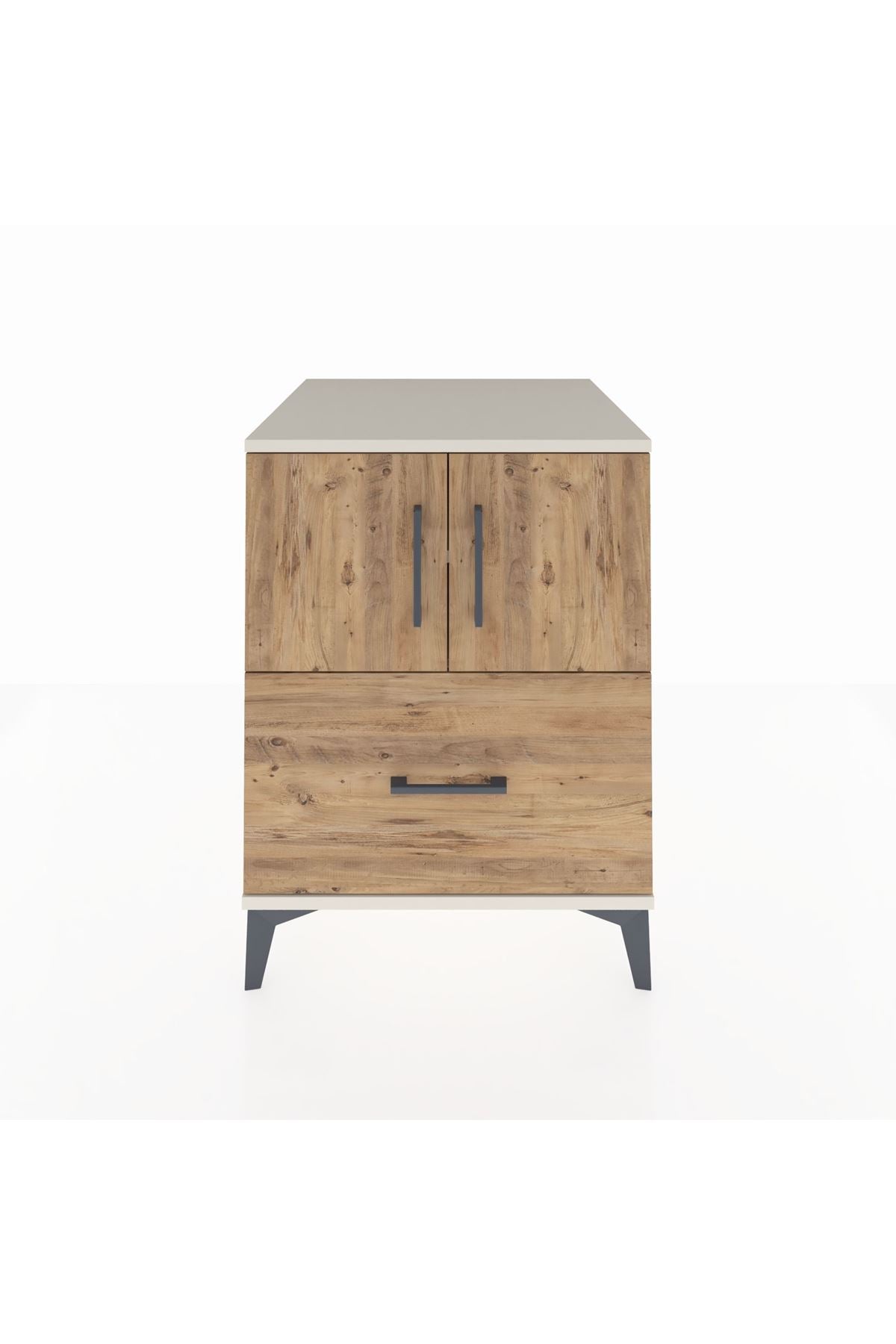 Kronos Komodin 2 Raflı Tek Çekmeceli 2 Kapaklı 60x59x80 - S79M019V3C