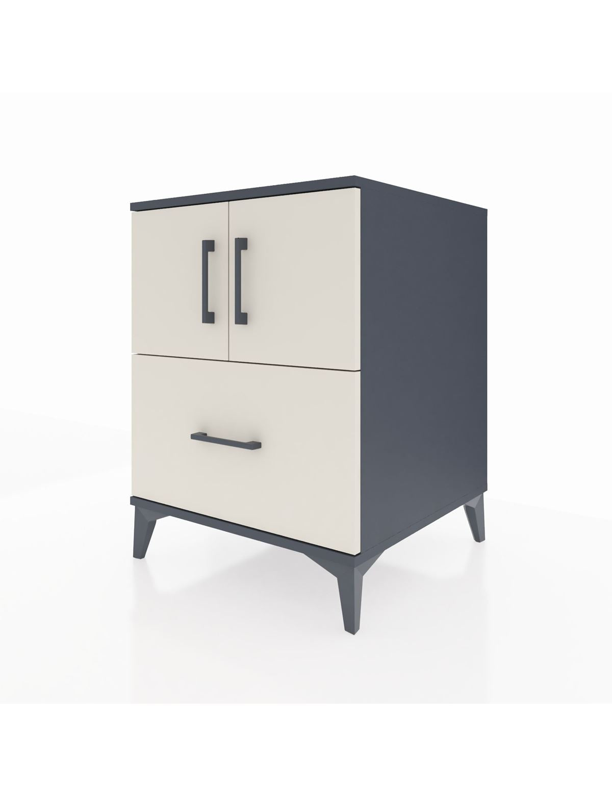 Kronos Komodin 2 Raflı Tek Çekmeceli 2 Kapaklı 60x59x80 - S79M019V4C