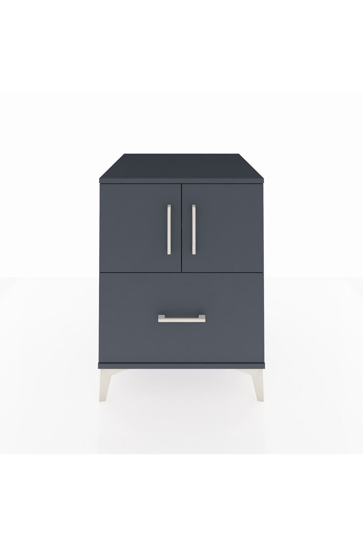 Kronos Komodin 2 Raflı Tek Çekmeceli 2 Kapaklı 60x59x80 - S79M019V5C