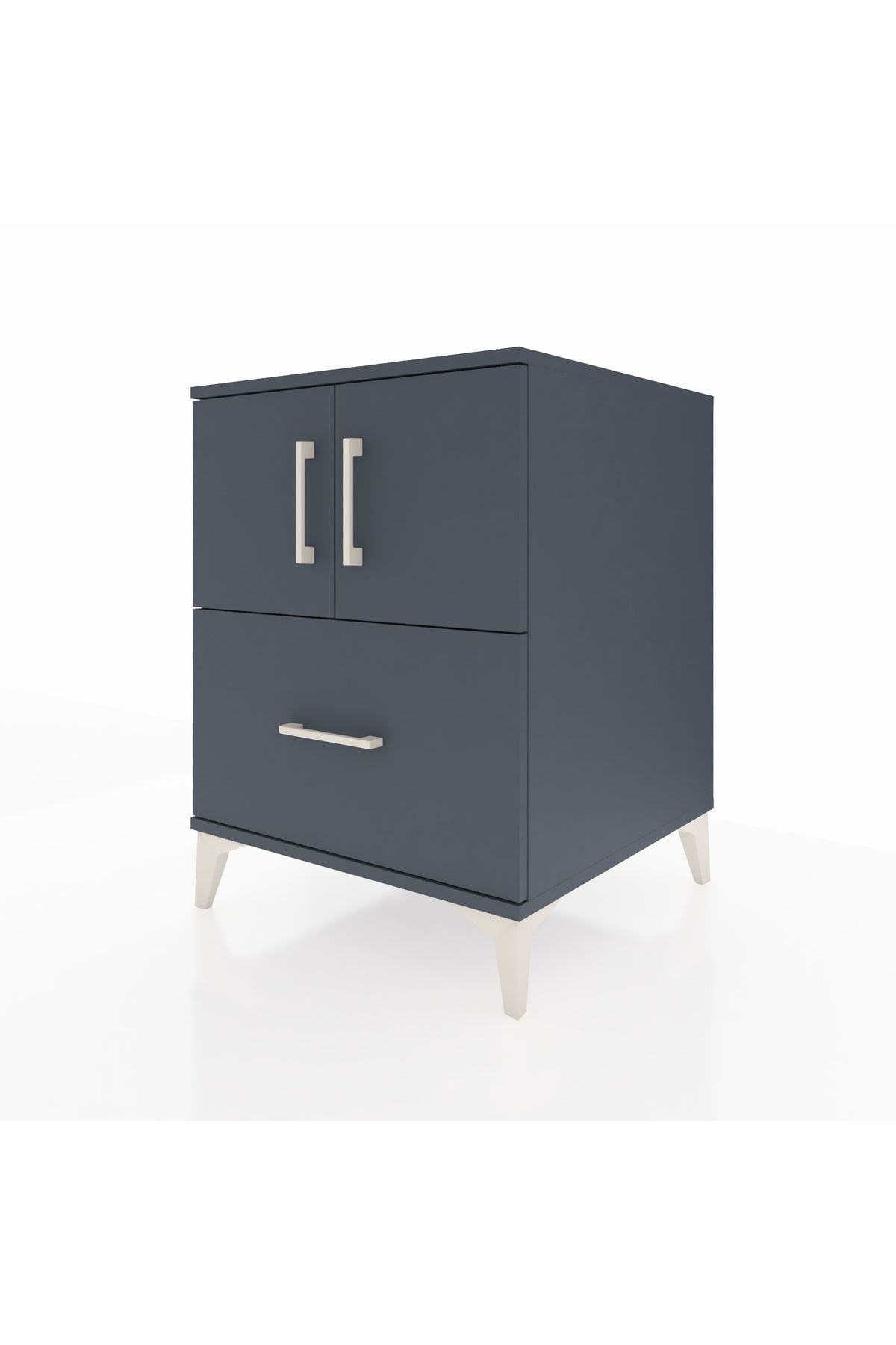 Kronos Komodin 2 Raflı Tek Çekmeceli 2 Kapaklı 60x59x80 - S79M019V5C