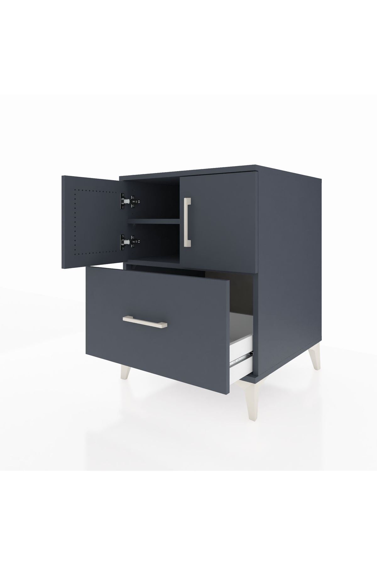 Kronos Komodin 2 Raflı Tek Çekmeceli 2 Kapaklı 60x59x80 - S79M019V5C