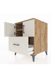 Kronos Komodin 2 Raflı Tek Çekmeceli 2 Kapaklı 60x59x80 - S79M019V7C