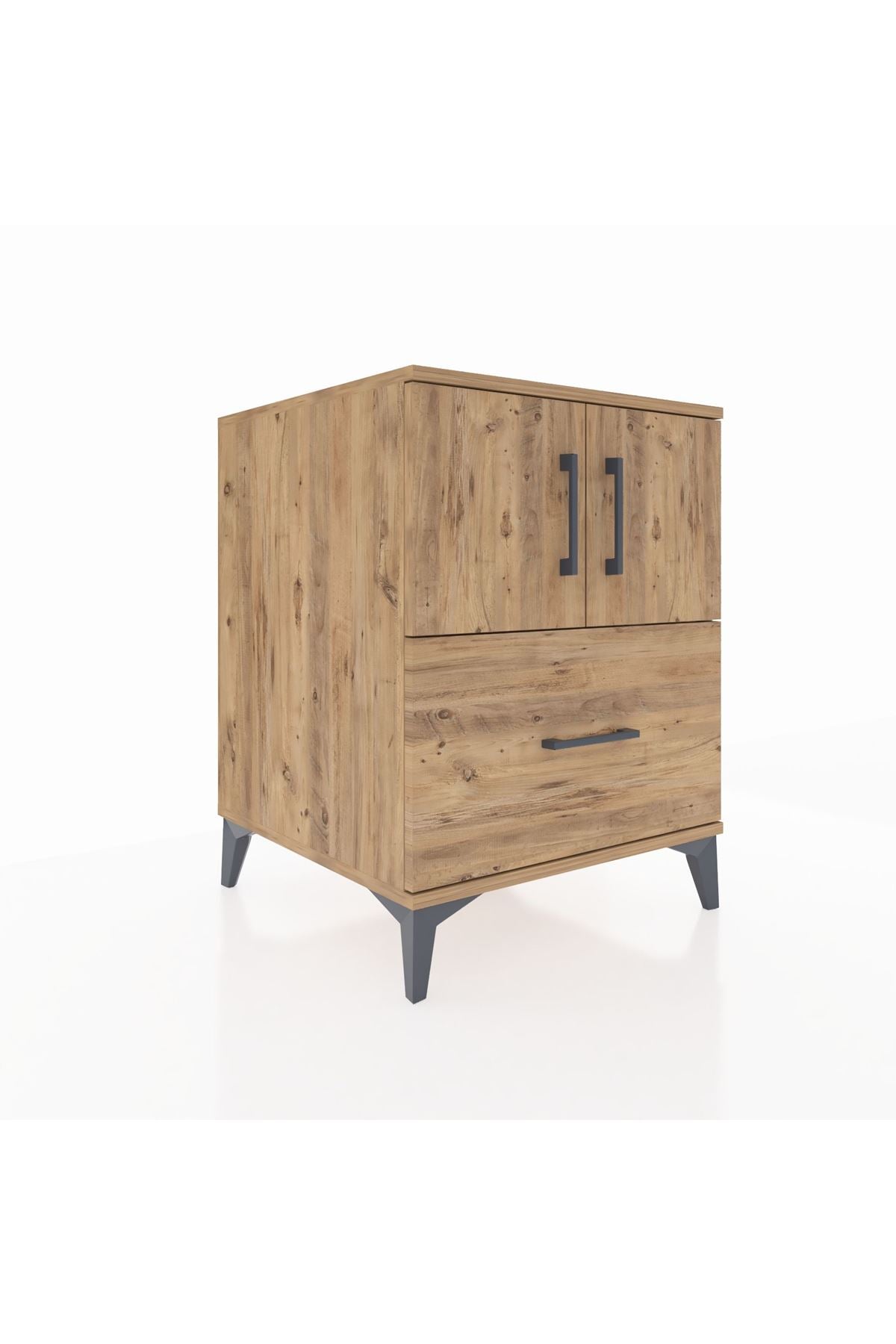Kronos Komodin 2 Raflı Tek Çekmeceli 2 Kapaklı 60x59x80 - S79M019V9C