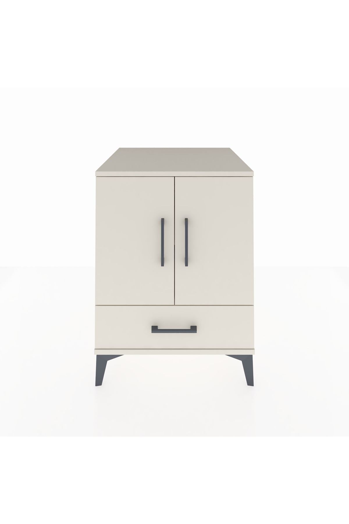 Kronos Komodin 2 Raflı Tek Çekmeceli 2 Kapaklı 60x59x80 - S79M020V1C
