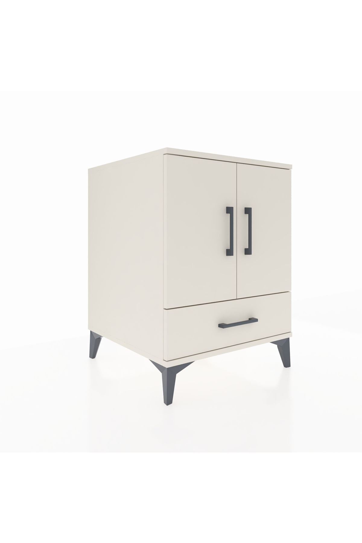 Kronos Komodin 2 Raflı Tek Çekmeceli 2 Kapaklı 60x59x80 - S79M020V1C
