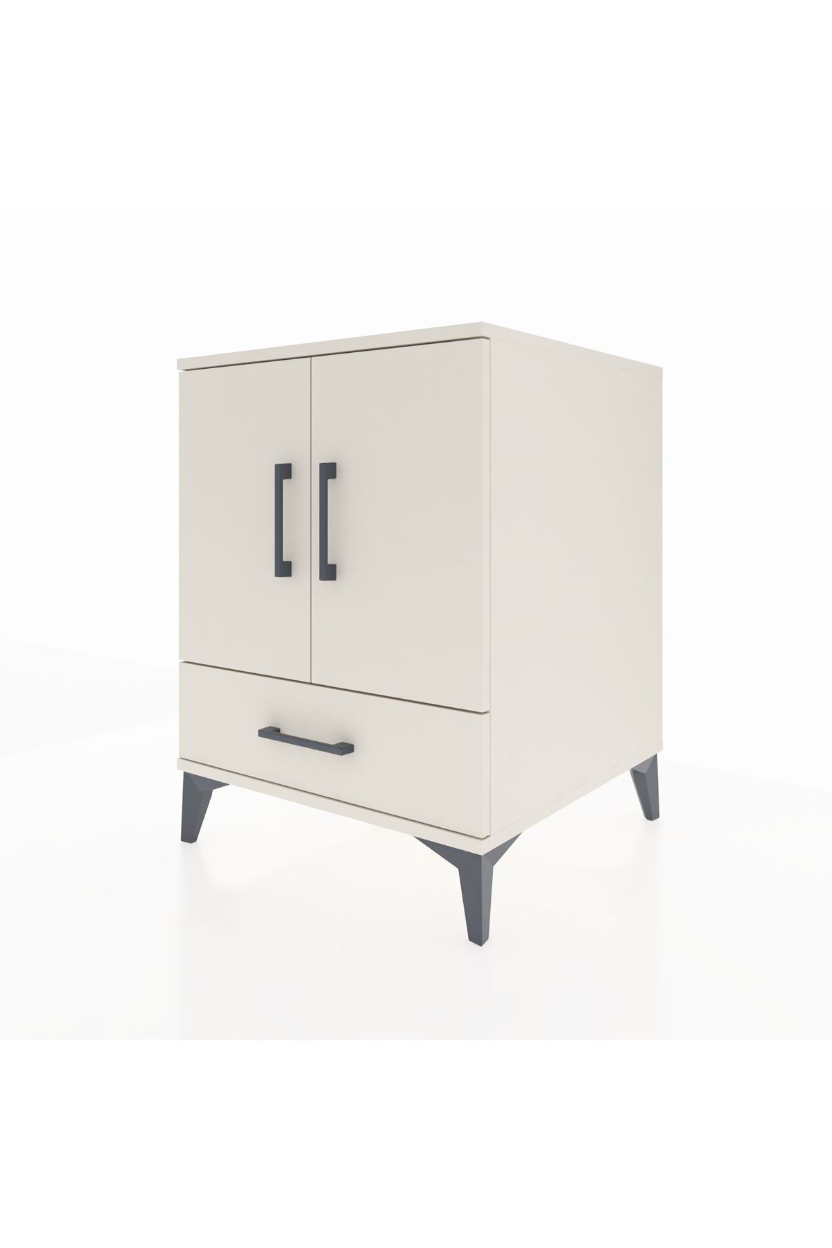 Kronos Komodin 2 Raflı Tek Çekmeceli 2 Kapaklı 60x59x80 - S79M020V1C