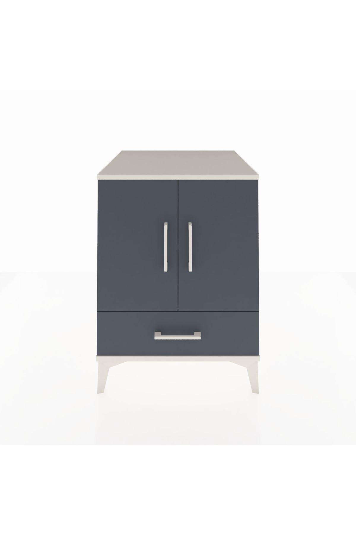 Kronos Komodin 2 Raflı Tek Çekmeceli 2 Kapaklı 60x59x80 - S79M020V2C