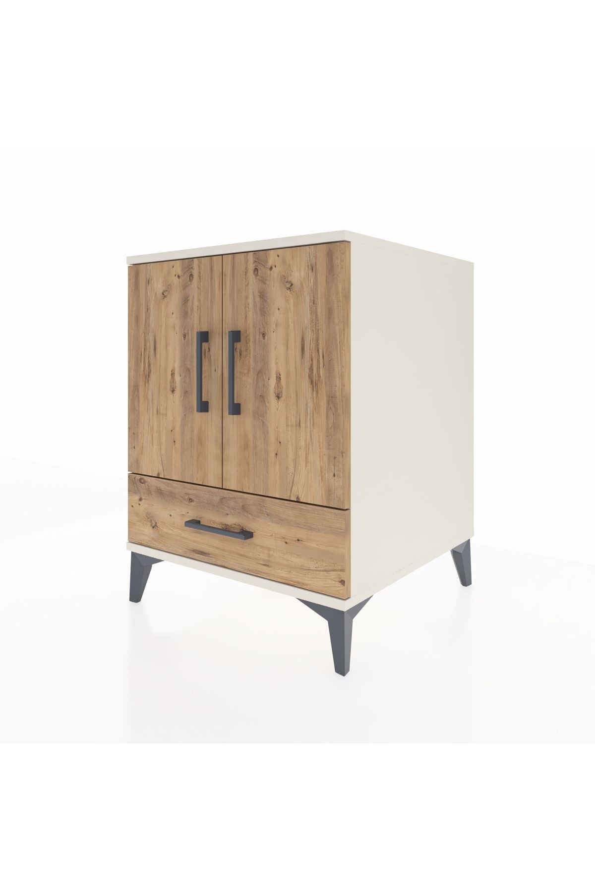 Kronos Komodin 2 Raflı Tek Çekmeceli 2 Kapaklı 60x59x80 - S79M020V3C