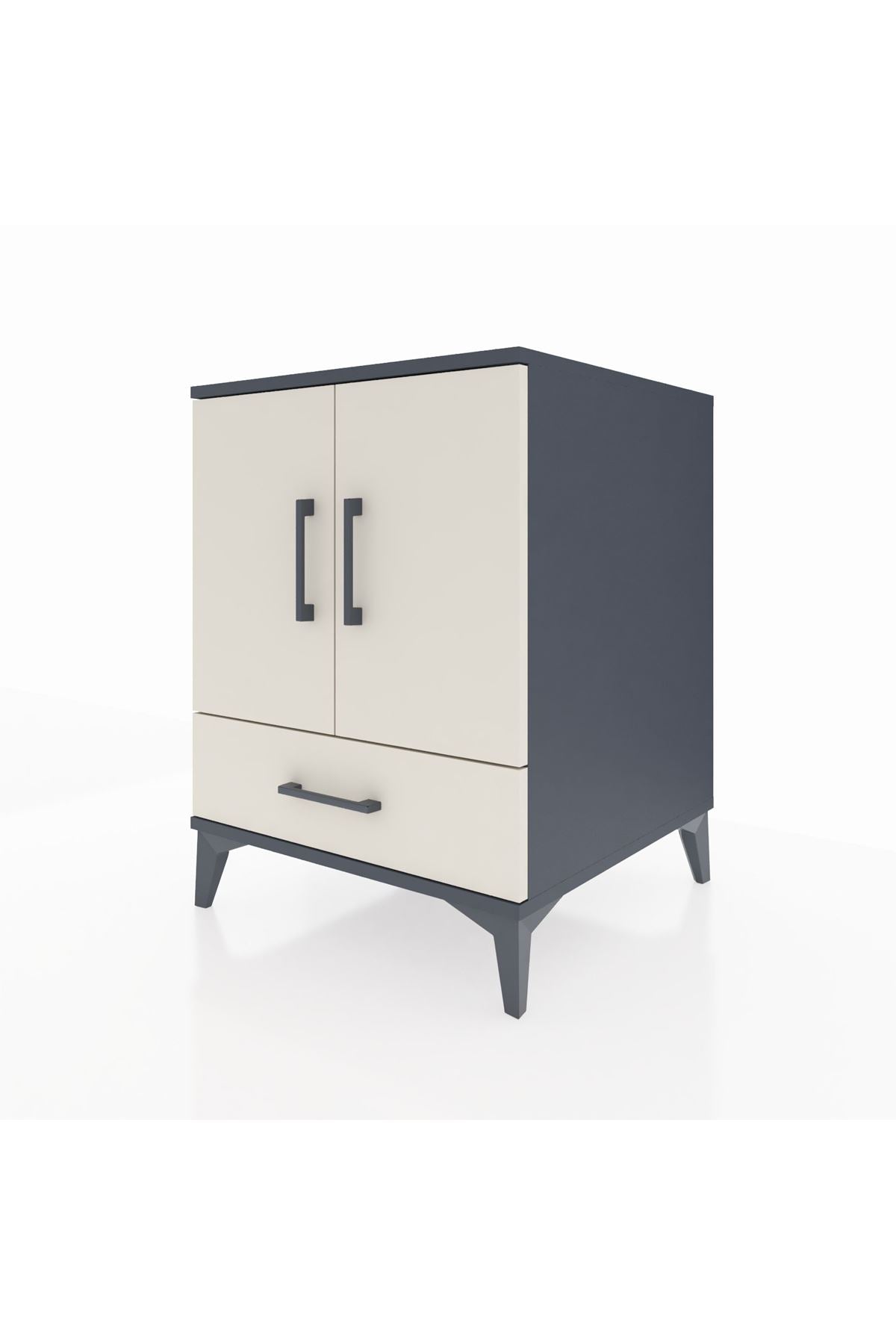 Kronos Komodin 2 Raflı Tek Çekmeceli 2 Kapaklı 60x59x80 - S79M020V4C