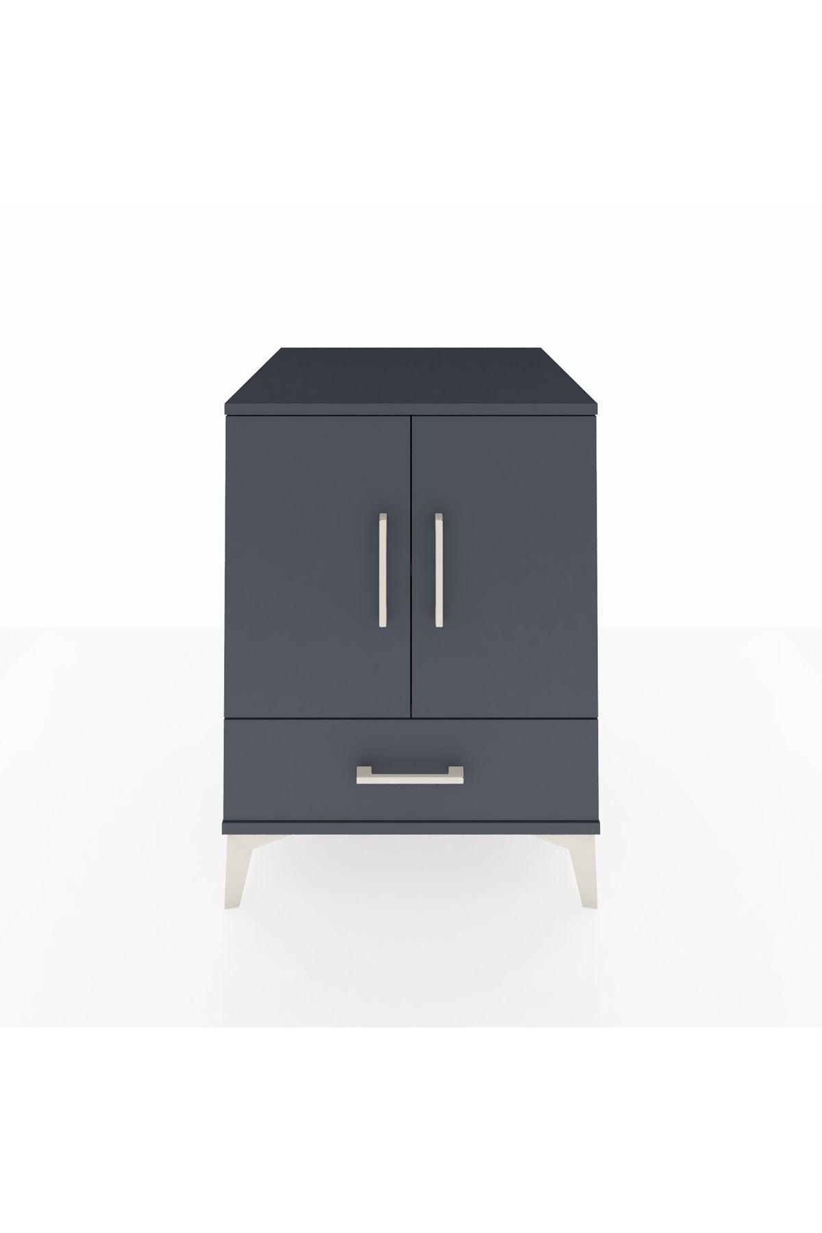 Kronos Komodin 2 Raflı Tek Çekmeceli 2 Kapaklı 60x59x80 - S79M020V5C