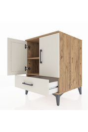 Kronos Komodin 2 Raflı Tek Çekmeceli 2 Kapaklı 60x59x80 - S79M020V7C