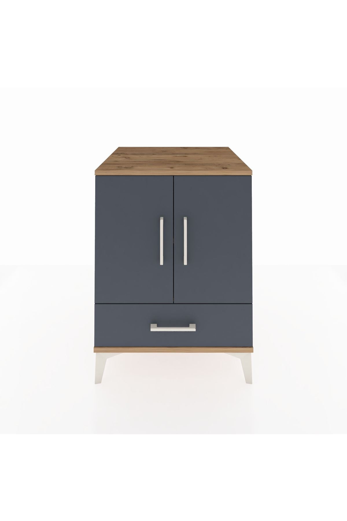 Kronos Komodin 2 Raflı Tek Çekmeceli 2 Kapaklı 60x59x80 - S79M020V8C