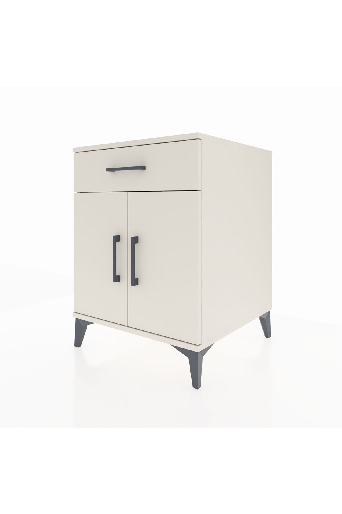 Kronos Komodin Tek Raflı Tek Çekmeceli 2 Kapaklı 60x59x80 - S79M021V1C