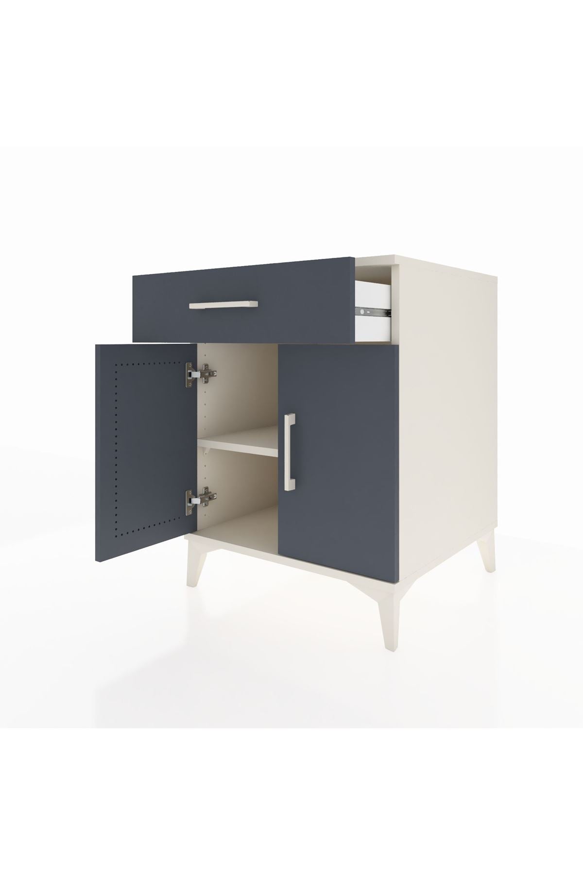 Kronos Komodin Tek Raflı Tek Çekmeceli 2 Kapaklı 60x59x80 - S79M021V2C
