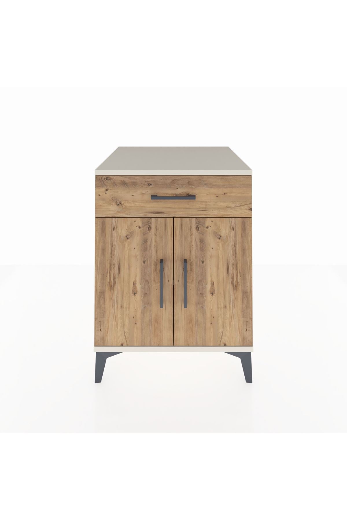 Kronos Komodin Tek Raflı Tek Çekmeceli 2 Kapaklı 60x59x80 - S79M021V3C