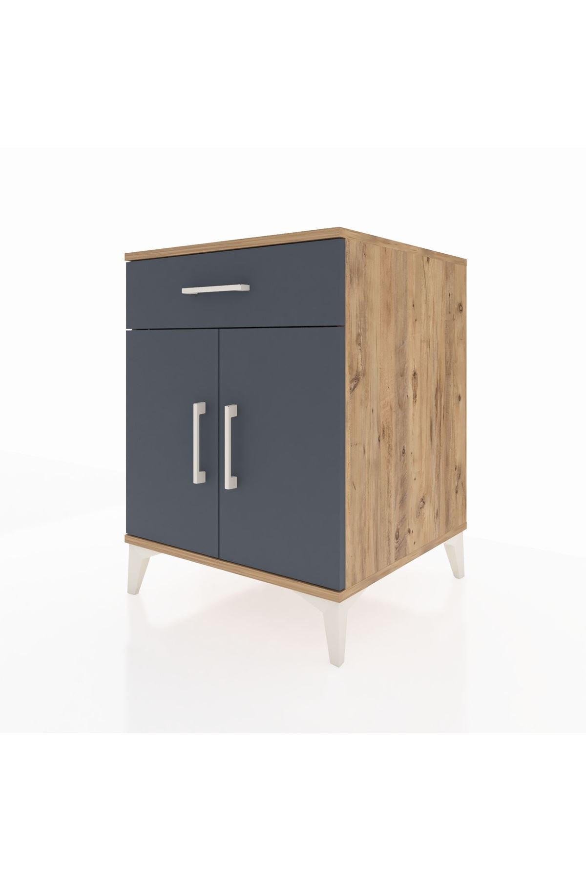 Kronos Komodin Tek Raflı Tek Çekmeceli 2 Kapaklı 60x59x80 - S79M021V8C