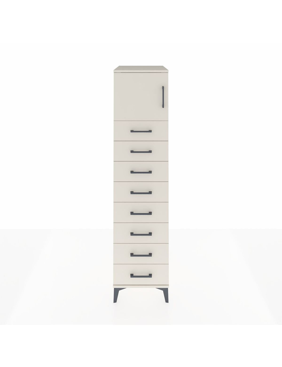 Kronos Dolap Tek Raflı 8 Çekmeceli Tek Kapaklı 44x59x182 - S88M001V1C