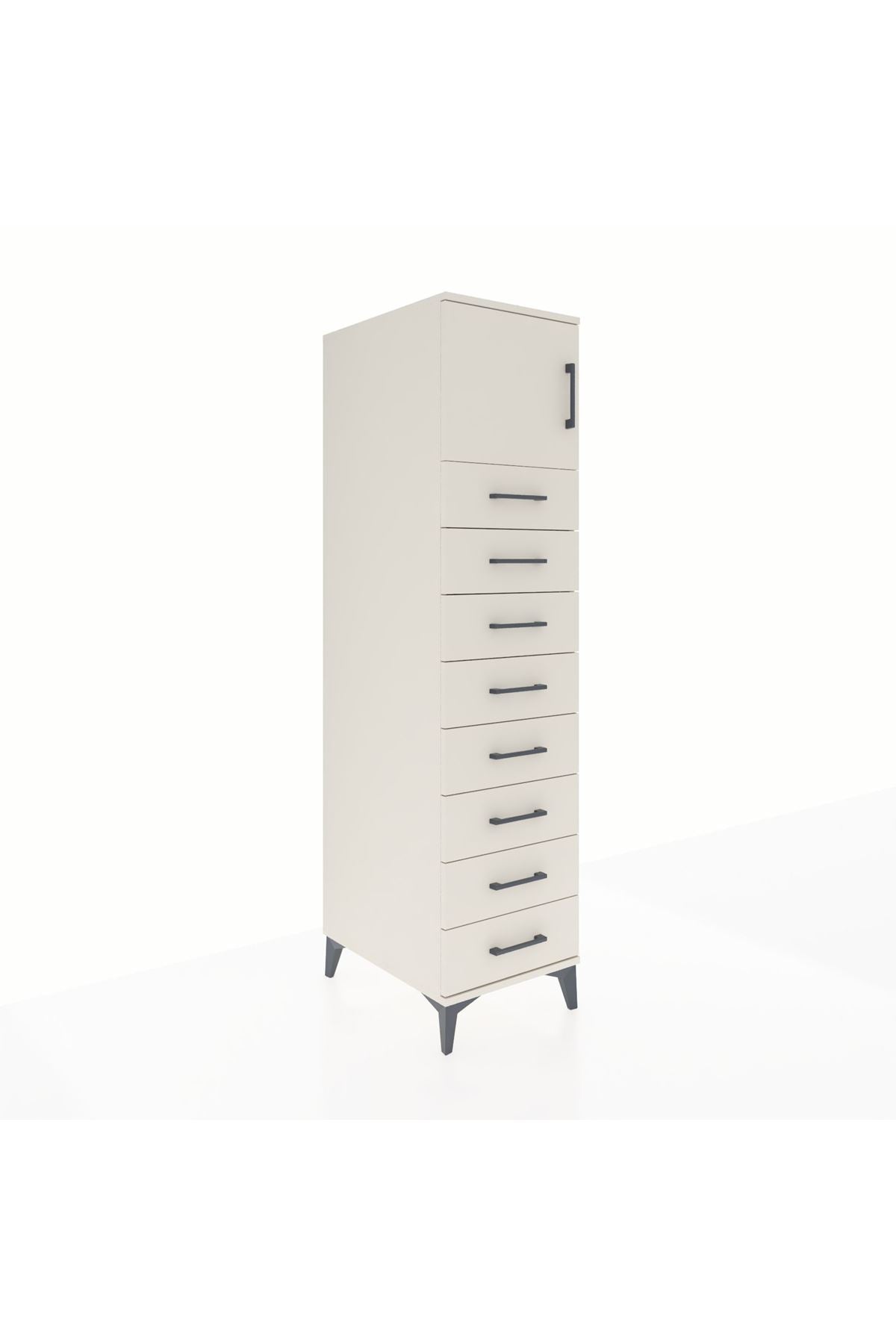 Kronos Dolap Tek Raflı 8 Çekmeceli Tek Kapaklı 44x59x182 - S88M001V1C