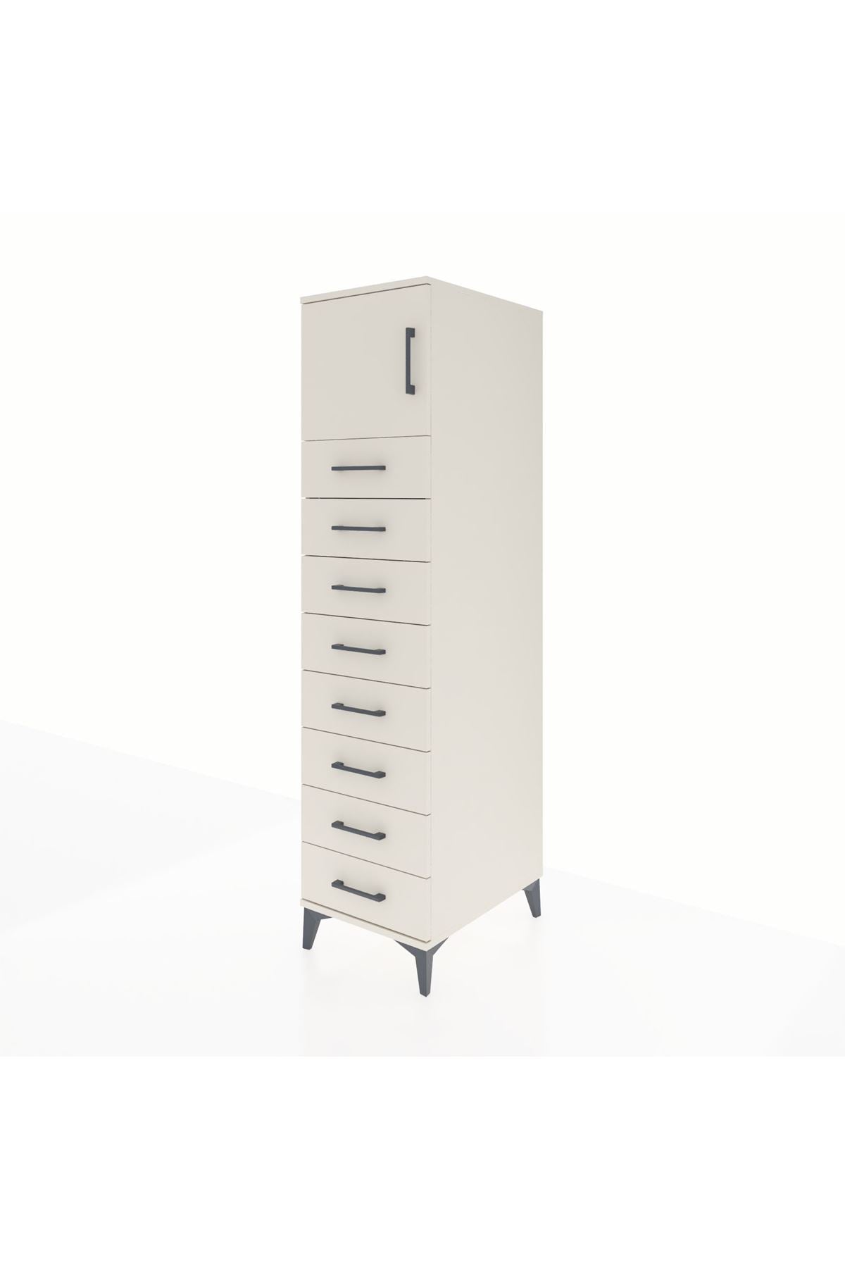 Kronos Dolap Tek Raflı 8 Çekmeceli Tek Kapaklı 44x59x182 - S88M001V1C