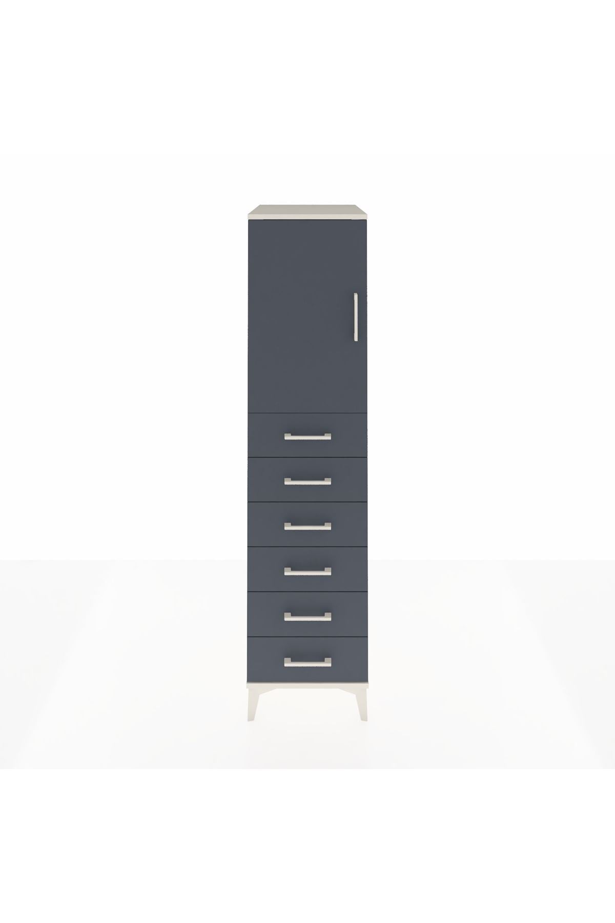 Kronos Dolap Tek Raflı 6 Çekmeceli Tek Kapaklı 44x59x182 - S88M003V2C