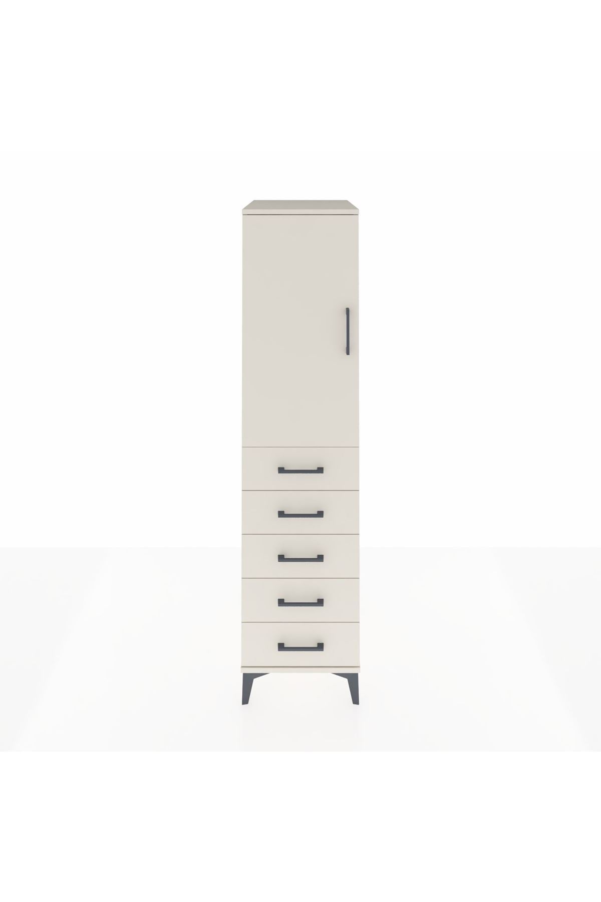 Kronos Dolap 2 Raflı 5 Çekmeceli Tek Kapaklı 44x59x182 - S88M004V1C